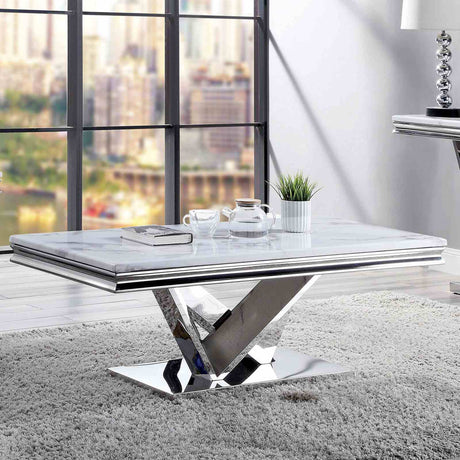 Villarsglane Glam Faux Marble Occasional Tables - Coffee Table