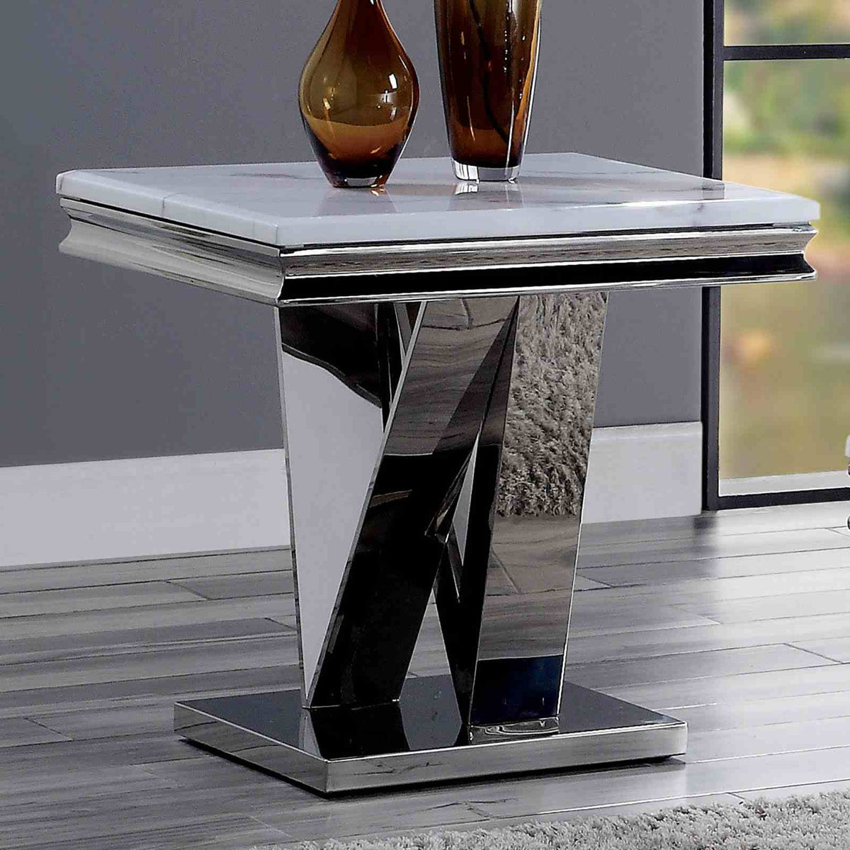 Villarsglane Glam Faux Marble Occasional Tables - End Table