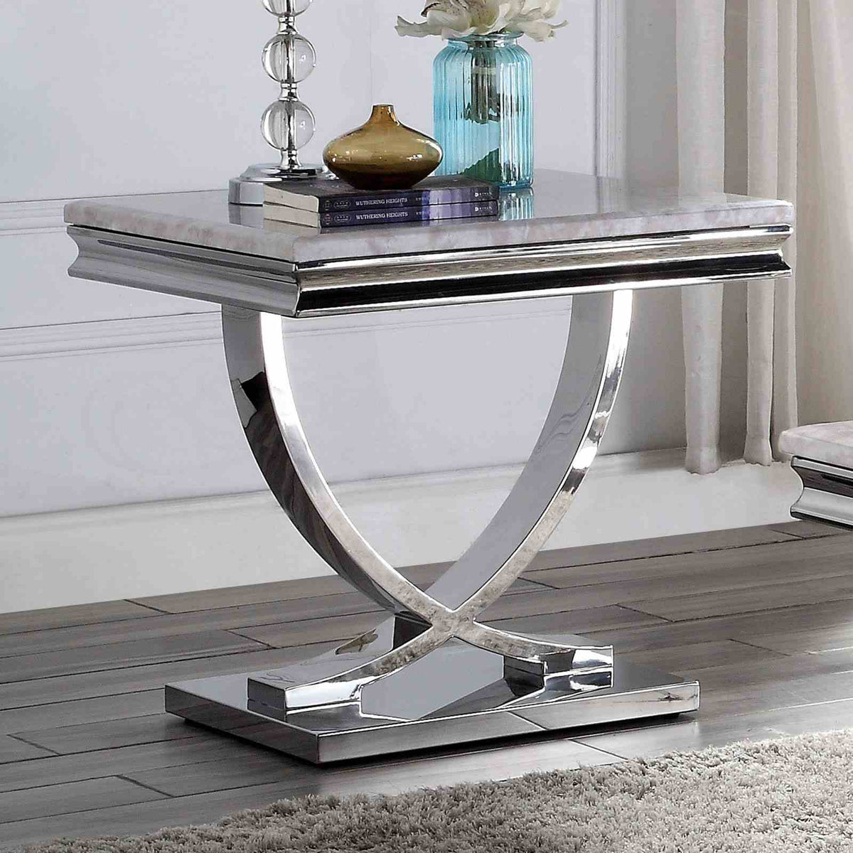 Wettingen Glam Faux Marble Coffee, End & Sofa Tables - End Table