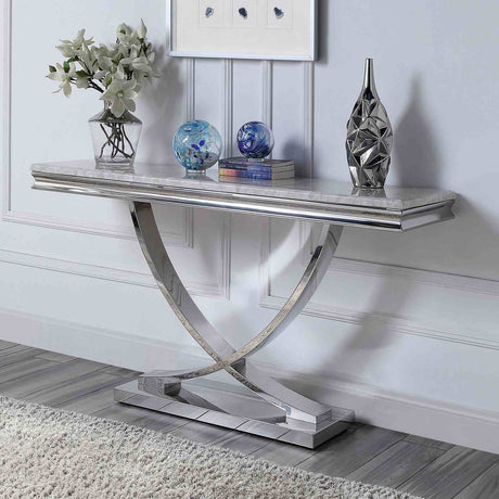 Wettingen Glam Faux Marble Coffee, End & Sofa Tables - Sofa Table