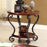 May Traditional Occasional Tables with Glass Top & Scroll Legs - End Table