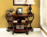 May Traditional Occasional Tables with Glass Top & Scroll Legs - Sofa Table