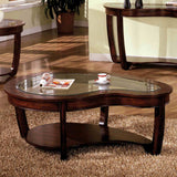 Crystal Falls Transitional Occasional Tables with Beveled Glass Top - Coffee Table