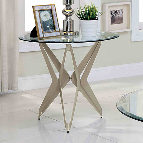 Alvise Contemporary Champagne End Table