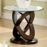Atwood II Contemporary Glass Top Coffee, End & Sofa Tables - End Table