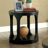 Carrie Transitional Round Coffee & End Table with Open Shelf - End Table