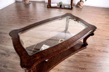 Walworth Traditional Carved Display Occasional Tables - Coffee, End & Sofa Table in Dark Oak – Brown, view 5