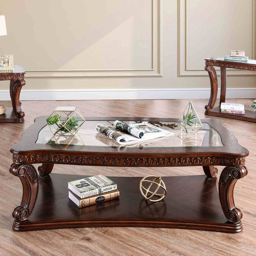 Walworth Traditional Carved Display Occasional Tables - Coffee, End & Sofa Table in Dark Oak