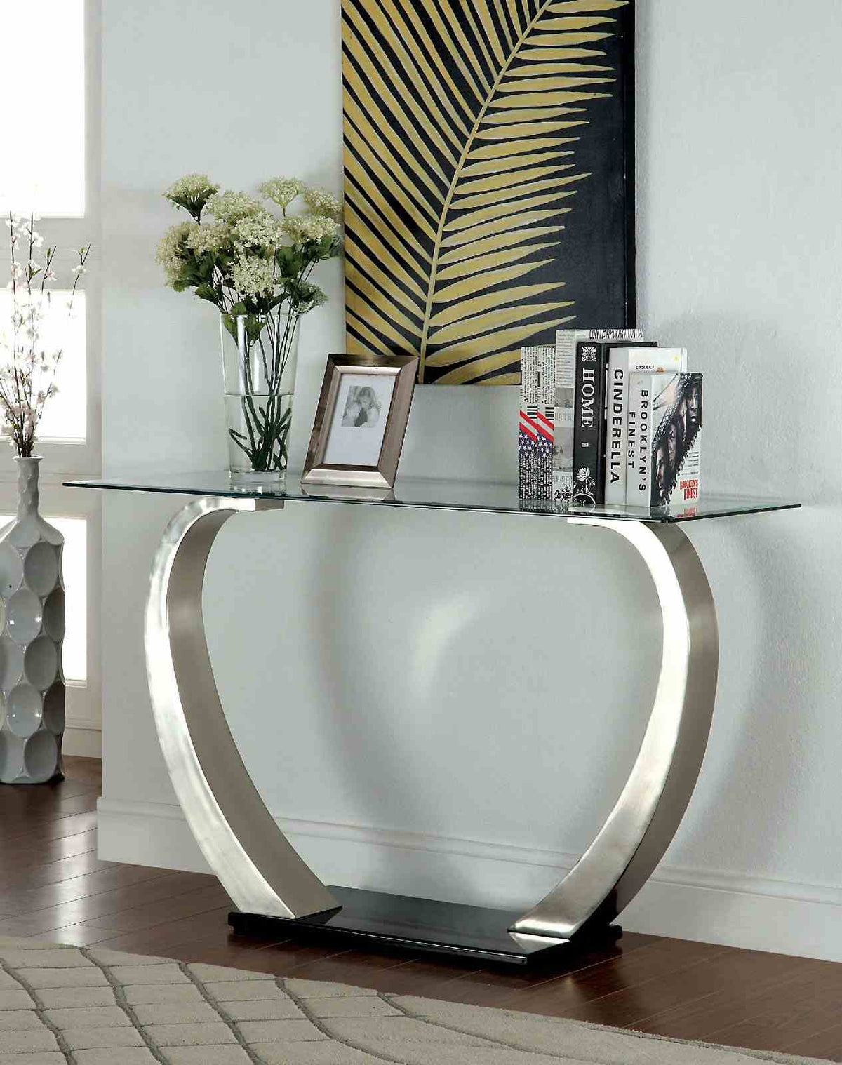 Roxo Contemporary Glass Sofa Table - 