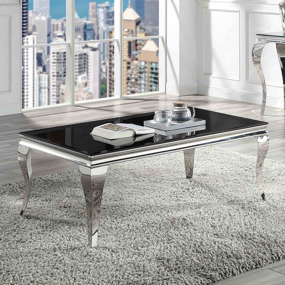 Wetzikon Glam Stainless Steel & Glass Occasional Tables - Coffee Table