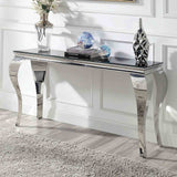 Wetzikon Glam Stainless Steel & Glass Occasional Tables - Sofa Table