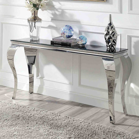 Wetzikon Glam Stainless Steel & Glass Occasional Tables - Sofa Table