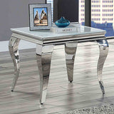 Wetzikon Glam Stainless Steel & Glass Occasional Tables - End Table