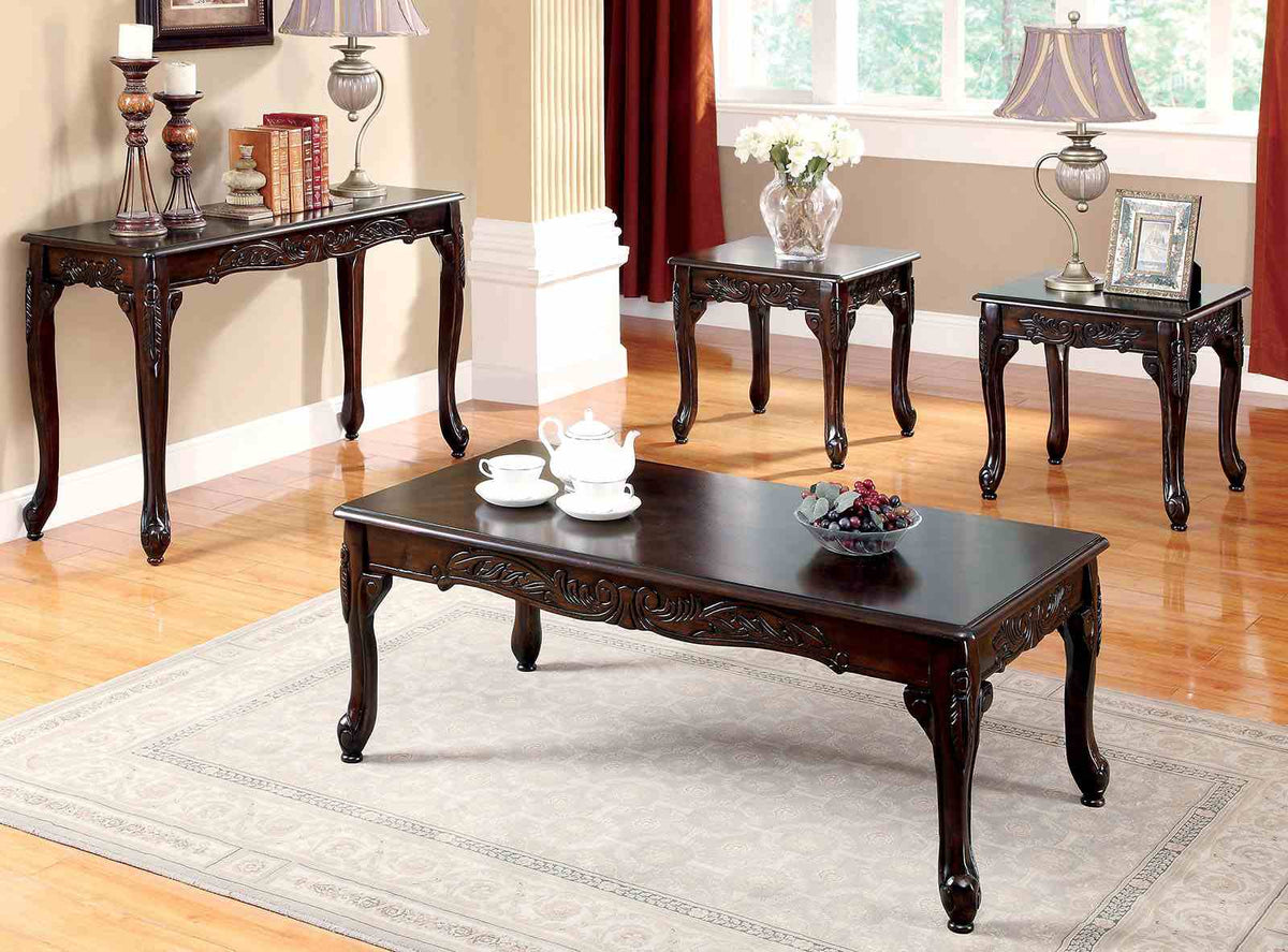 Cheshire Traditional Coffee Table Set & Sofa Table - 3pcs- Coffee Table + 2 End Tables