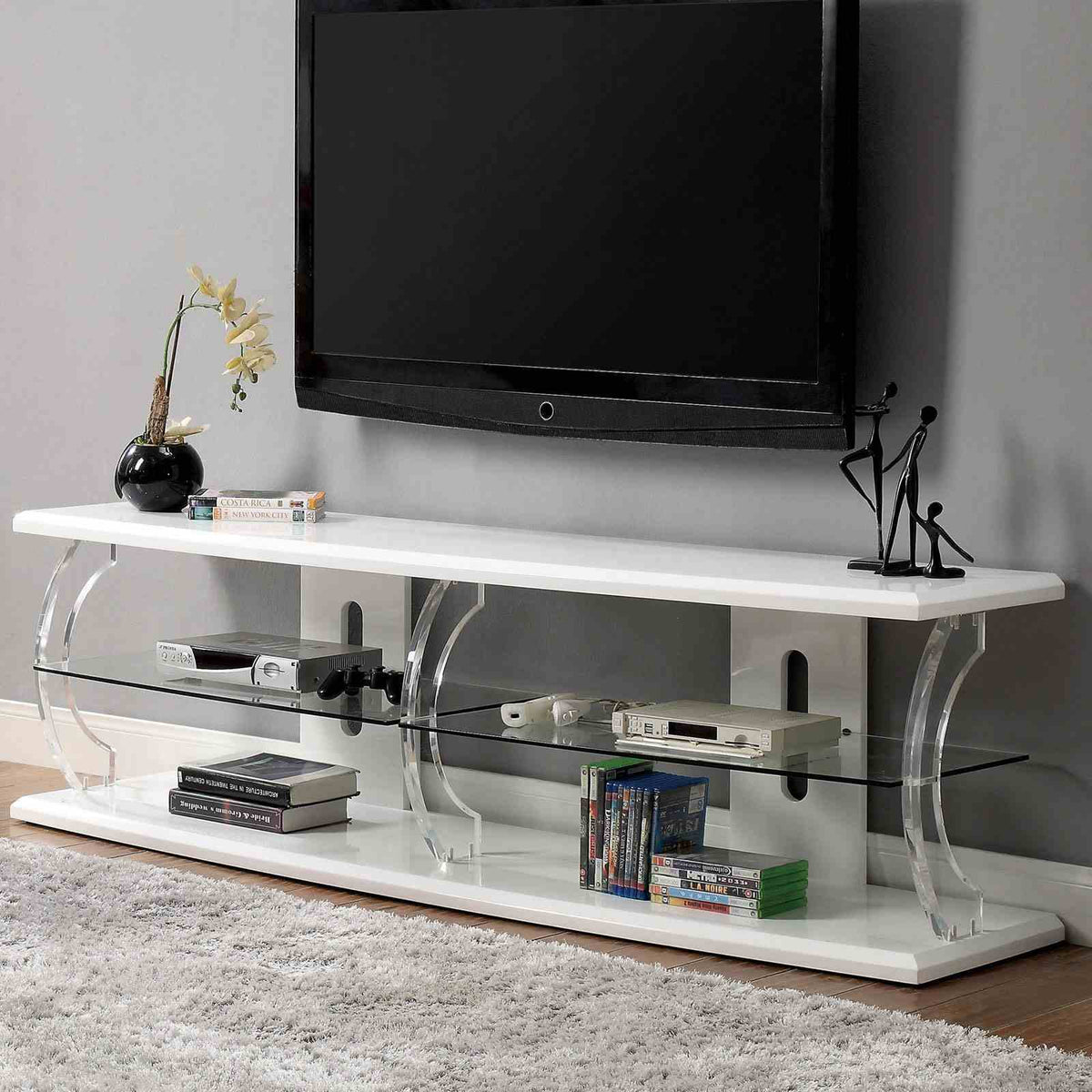 Ernst Contemporary 60" TV Stand - White