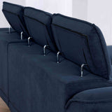 Napanee Contemporary Right-Chaise Sectional & Armless Chaise Chair - Adjustable Headrests in Navy or Dark Gray – Blue & Gray, view 7