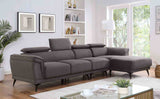 Napanee Contemporary Right-Chaise Sectional & Armless Chaise Chair - Adjustable Headrests in Navy or Dark Gray – Blue & Gray, view 5