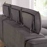 Napanee Contemporary Right-Chaise Sectional & Armless Chaise Chair - Adjustable Headrests in Navy or Dark Gray – Blue & Gray, view 9