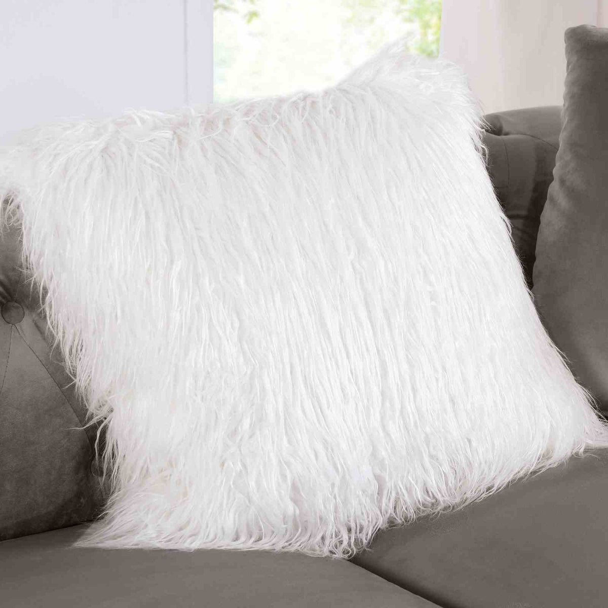 Ciabattoni Tuxedo Double Chaise Sectional & Ottoman - Button-Tufted Gray Flannelette – Gray, view 4