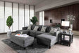 Lowry Transitional Chenille Sectional, Ottoman & Armless Chair - Sectional + Ottoman