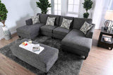Lowry Transitional Chenille Sectional, Ottoman & Armless Chair - Gray, Pillows Included – Gray, view 2