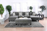 Lowry Transitional Chenille Sectional, Ottoman & Armless Chair - Gray, Pillows Included – Gray, view 4