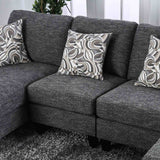 Lowry Transitional Chenille Sectional, Ottoman & Armless Chair - Armless Chair Only