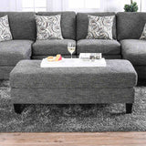 Lowry Transitional Chenille Sectional, Ottoman & Armless Chair - Gray, Pillows Included – Gray, view 7