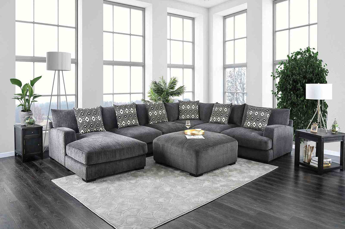 Kaylee Modular Chenille Sectional - U-Shaped Sectional - Left Chaise