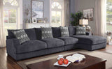 Kaylee Modular Chenille Sectional - L-Shaped or U-Shaped with Memory Foam Seats in Gray – Gray, view 12