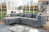 Amie Glam Tufted Sectional with Storage Chaise - 