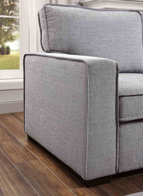 Ines L-Shaped Sleeper Sectional with Reversible Storage Chaise - Linen-Like Fabric – Gray, view 6