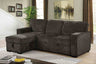 Ines L-Shaped Sleeper Sectional with Reversible Storage Chaise - Dark Gray
