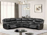 Pollux Transitional Reclining Sectional with Cup Holders & Console - Dark Gray
