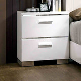 Malte Contemporary LED Platform Bed & Bedroom Collection - Nightstand with USB