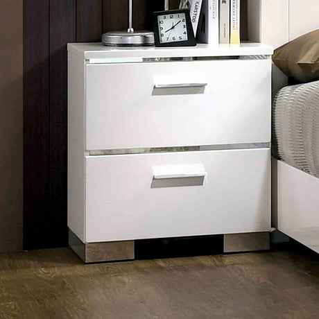 Malte Contemporary LED Platform Bed & Bedroom Collection - Nightstand with USB
