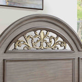 Syracuse Traditional Bed, Bedroom Set & Case Pieces - Floral Carved Headboard & Antique Brass Hardware in Dark Walnut or Gray – Brown & Gray, view 15