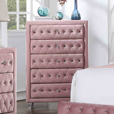 Zohar Glam Velvet Wingback Bed & Youth Bedroom Collection - Chest