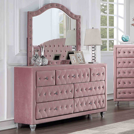 Zohar Glam Velvet Wingback Bed & Youth Bedroom Collection - Dresser