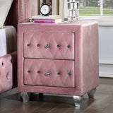 Zohar Glam Velvet Wingback Bed & Youth Bedroom Collection - Nightstand