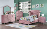 Zohar Glam Velvet Wingback Bed & Youth Bedroom Collection - Twin Bed Only