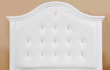 Olivia Camelback Upholstered Youth Bed, Bedroom Set & Case Pieces - Button-Tufted Leatherette with Turned Legs in White – White, view 8