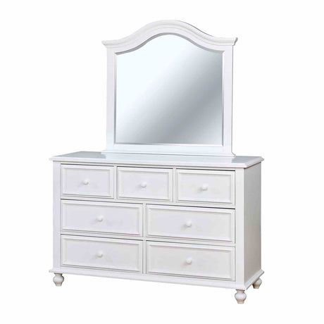 Olivia Camelback Upholstered Youth Bed, Bedroom Set & Case Pieces - Button-Tufted Leatherette with Turned Legs in White – White, view 10
