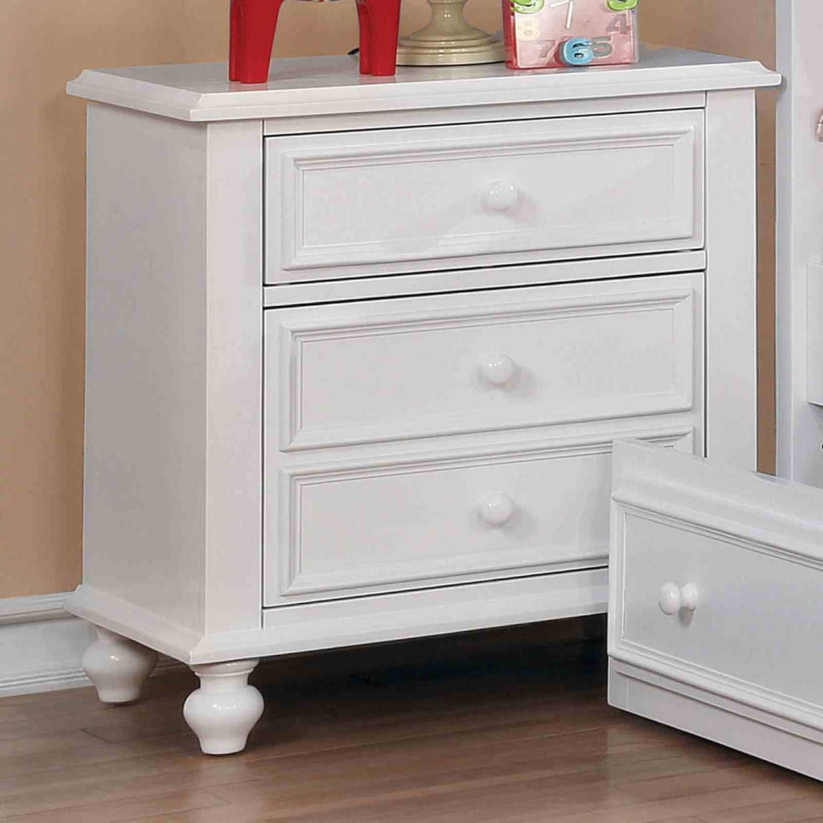 Olivia Camelback Upholstered Youth Bed, Bedroom Set & Case Pieces - Nightstand