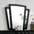 Carissa Art Deco Wingback Upholstered Bed, Bedroom Set & Case Pieces - Mirror