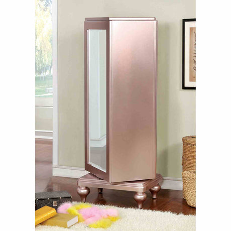 Ariston Glam Rose Gold Upholstered Bed, Youth Bedroom Set & Case Pieces - Crystal Button Tufting & Mirror Trim – Gold & Pink, view 16