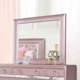 Ariston Glam Rose Gold Upholstered Bed, Youth Bedroom Set & Case Pieces - Mirror (64" W)