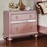 Ariston Glam Rose Gold Upholstered Bed, Youth Bedroom Set & Case Pieces - Nightstand