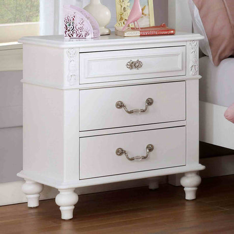 Belva Traditional Upholstered Youth Bed, Bedroom Set & Case Pieces - Nightstand with USB