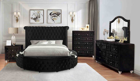 Sansom Glam Wingback Storage Bed & Bedroom Set - Queen Bed Only